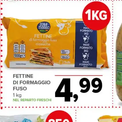 Fettine di formaggio fuso