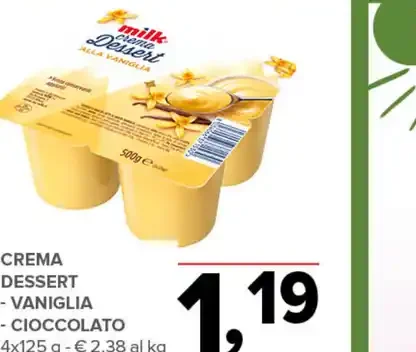 Crema dessert vaniglia e cioccolato