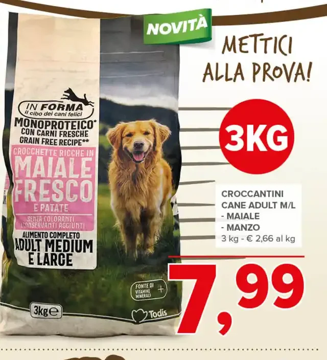 Croccantini cane adulto maiale manzo
