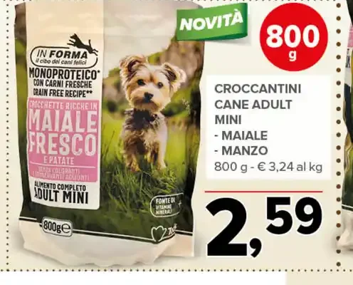 Croccantini cane adulto mini maiale manzo
