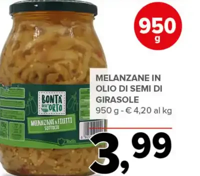 Melanzane in olio di semi di girasole