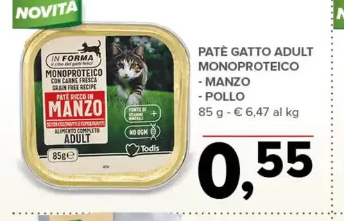 Paté gatto adulto monoproteico