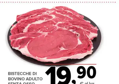 Bistecche di bovino adulto senza osso