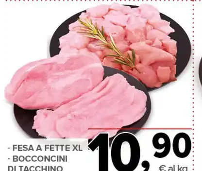 Fesa a fette XL e bocconcini di tacchino