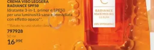 Crema viso leggera Radiance SPF50
