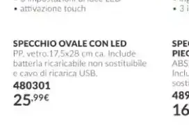 Specchio ovale con LED