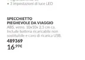 Specchietto pieghevole da viaggio