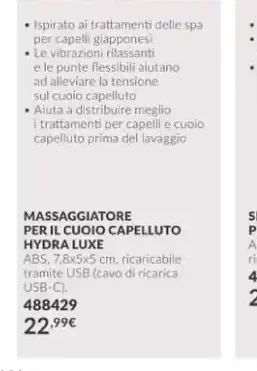 Massaggiatore per il cuoio capelluto Hydra Luxe