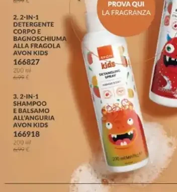Detergente corpo e bagno schiuma alla fragola Avon Kids