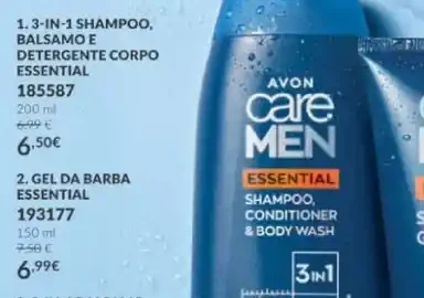 3-in-1 shampoo, balsamo e detergente corpo Essential
