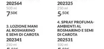 Lozione mani al rosmarino e semi di carota