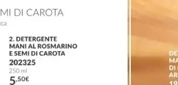Detergente mani al rosmarino e semi di carota