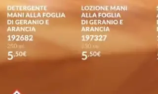 Detergente mani alla foglia di geranio e arancia