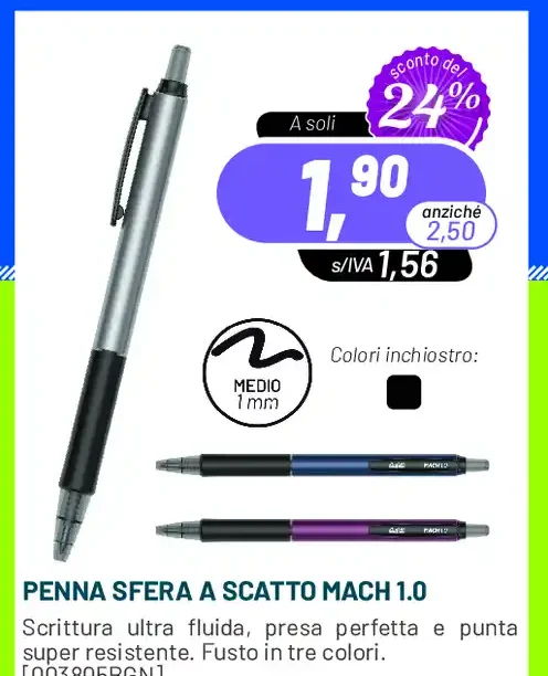 Penna sfera a scatto Mach 1.0