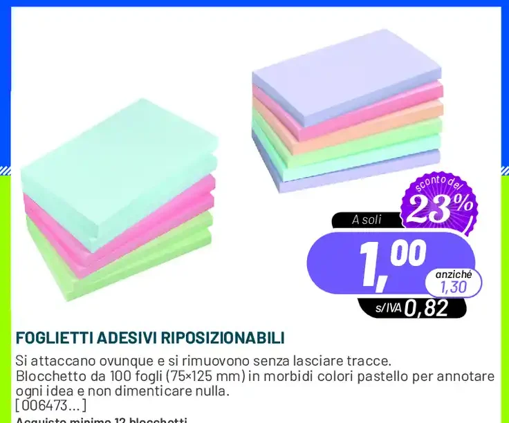 Foglietti adesivi riposizionabili
