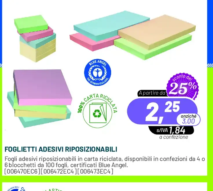 Foglietti adesivi riposizionabili