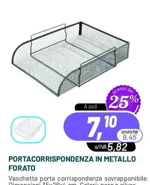 Portacorrispondenza in metallo forato