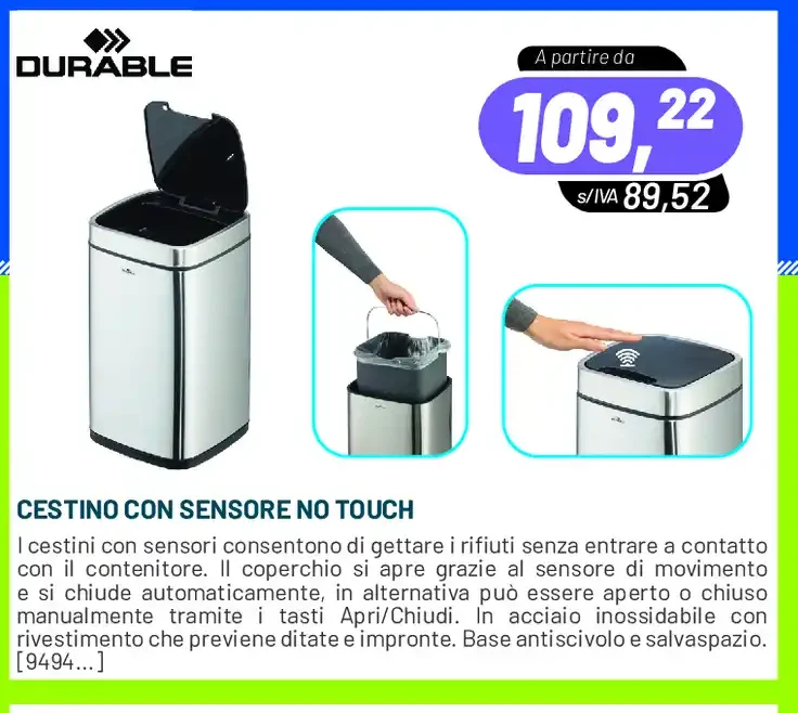Cestino con sensore no touch