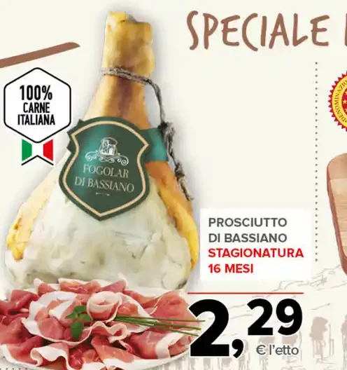Prosciutto di Bassiano stagionato 16 mesi