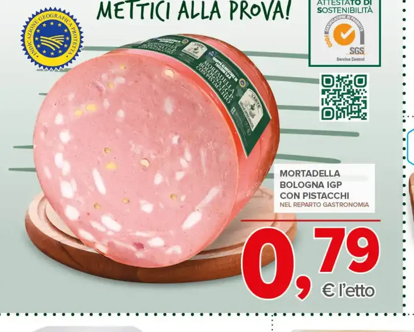 Mortadella Bologna IGP con pistacchi
