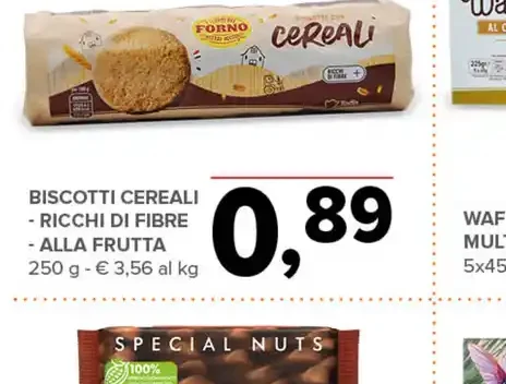 Biscotti cereali ricchi di fibre alla frutta
