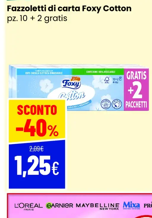 Fazzoletti di carta Foxy Cotton