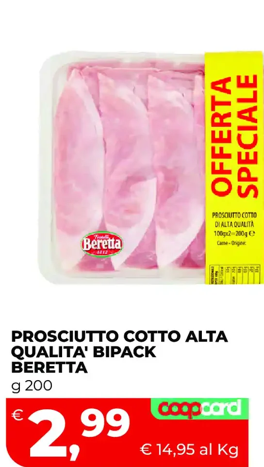 Prosciutto cotto alta qualità bipack