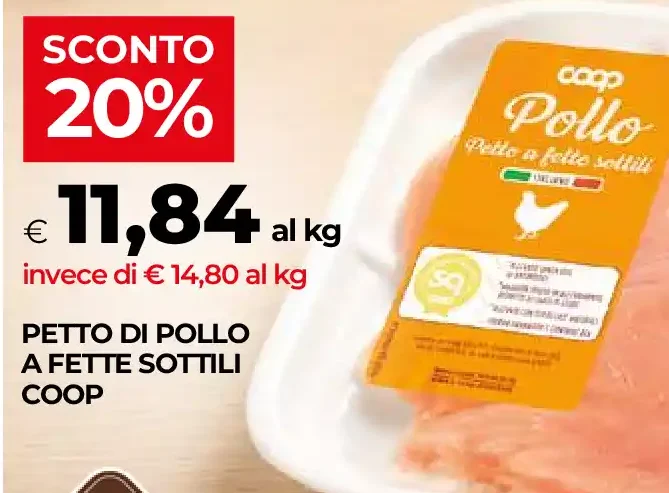 Petto di pollo a fette sottili Coop