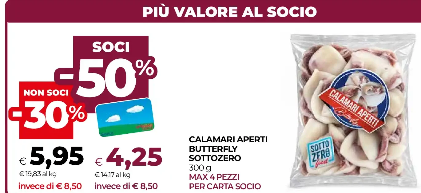 Calamari aperti butterfly sottozero