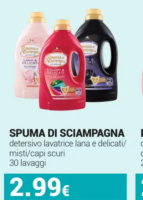 Spuma di Sciampagna detergente lavatrice