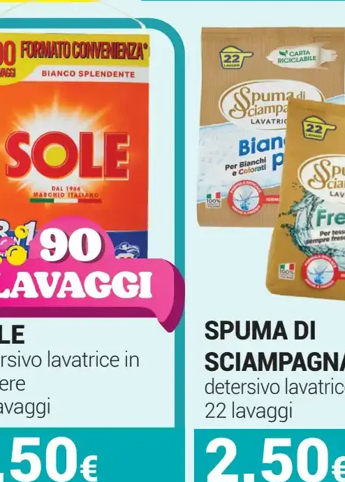 Sole detergente lavatrice in polvere
