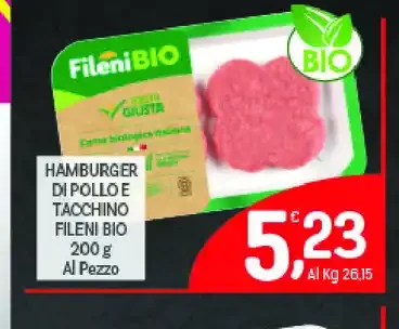 Hamburger di pollo e tacchino Fileni Bio