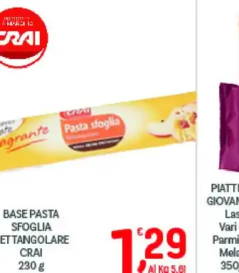 Base pasta sfoglia rettangolare Crai