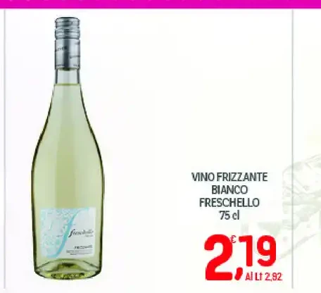 Vino frizzante bianco Freschello 75 cl