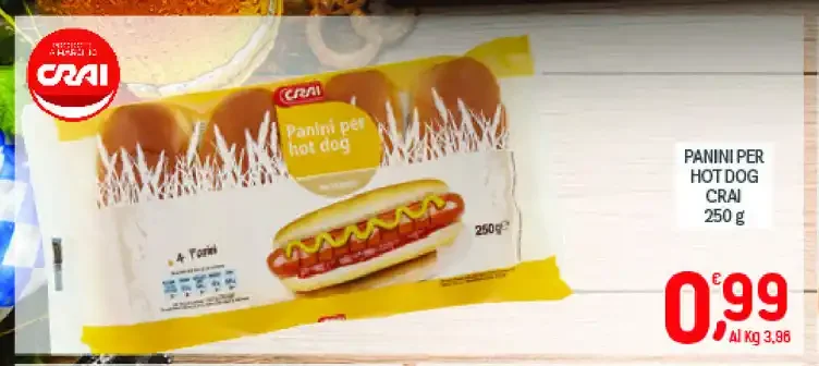 Panini per hot dog Crai 250 g