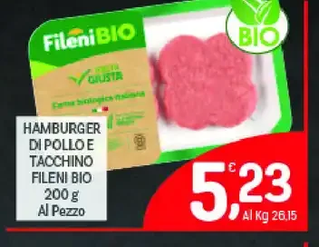 Hamburger di pollo e tacchino Fileni Bio