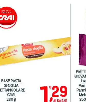 Base pasta sfoglia rettangolare Crai