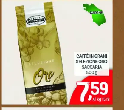 Caffè in grani selezione oro Saccaria