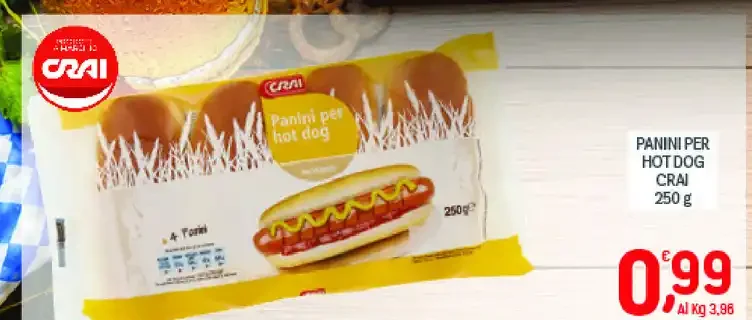 Panini per hot dog Crai