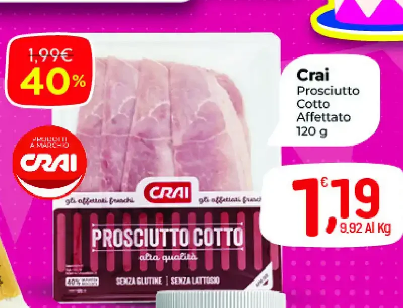Prosciutto cotto affettato
