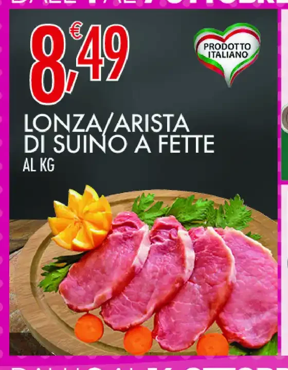 Lonza/arista di suino a fette