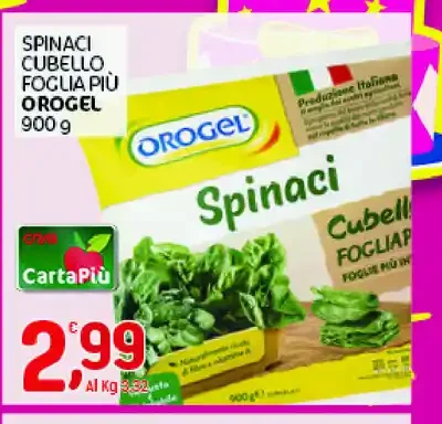 Spinaci cubello foglia più