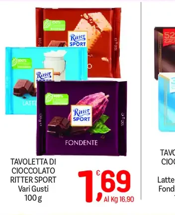 Tavoletta di cioccolato Ritter Sport vari gusti