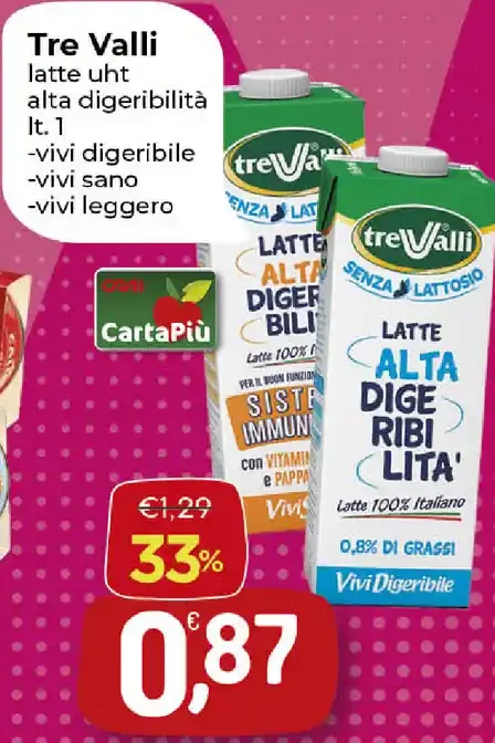 Latte alta digeribilità Tre Valli