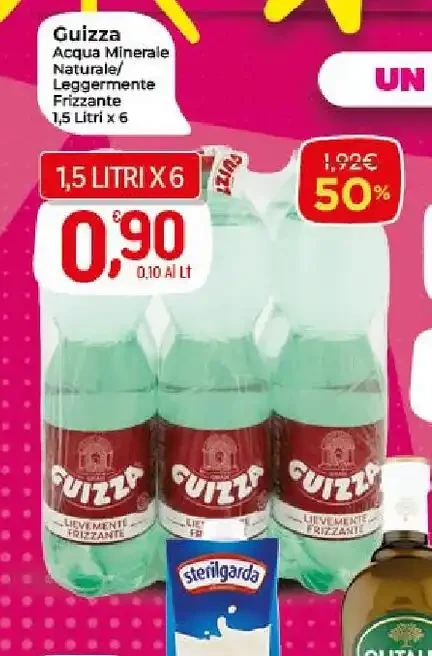 Acqua minerale naturale leggermente frizzante Guizza