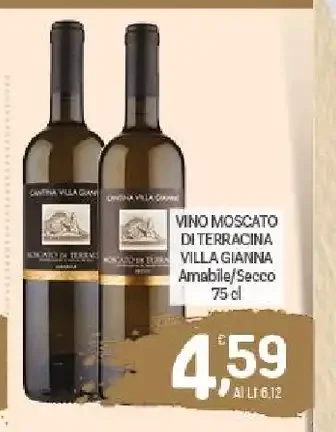Vino Moscato di Terracina Villa Gianna