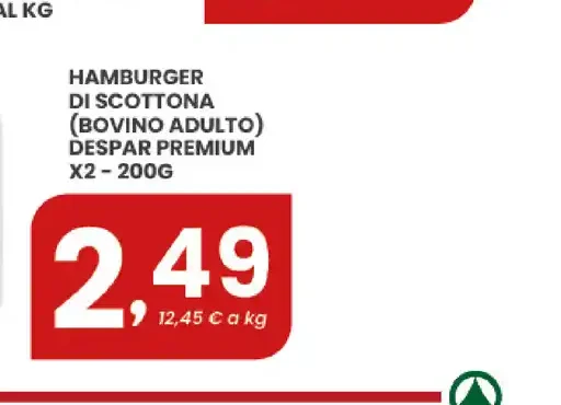 Hamburger di scottona bovino adulto Despar Premium
