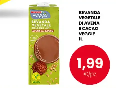 Bevanda vegetale di avena e cacao Veggie