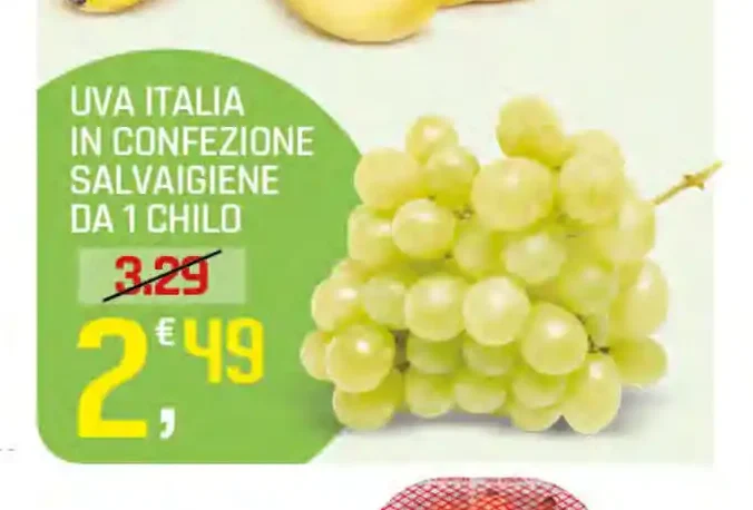Uva Italia in confezione salvagiene
