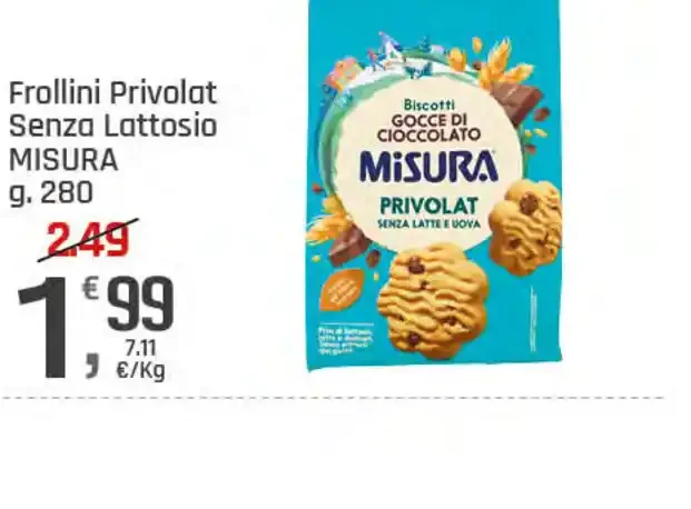 Frollini Privolat senza lattosio Misura